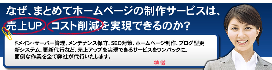 特徴｜まとめてホームページメイクとは？