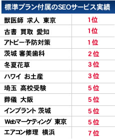 SEO実績 | まとめてホームページメイク